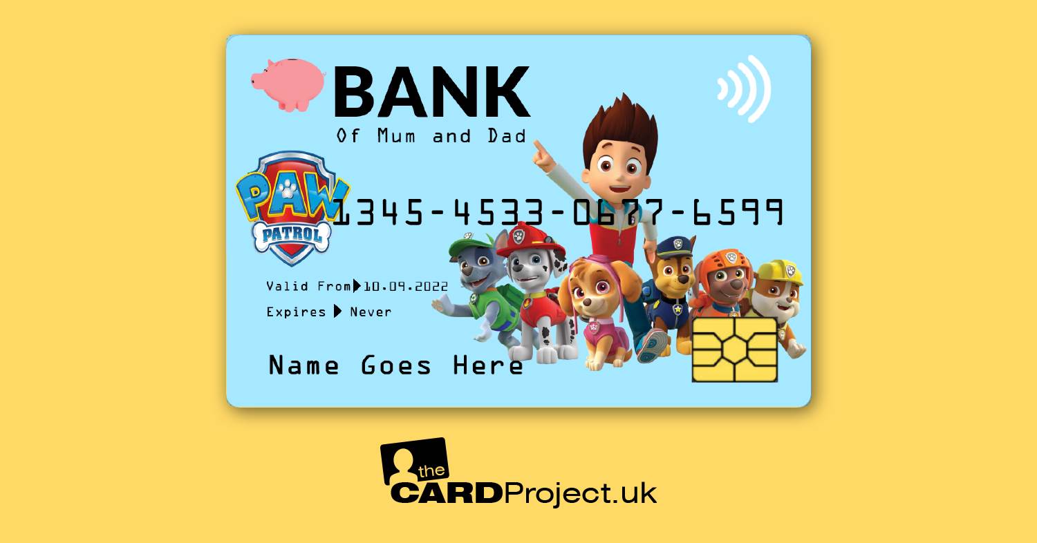 Kids Paw Patrol Toy Credit Card  (FRONT)